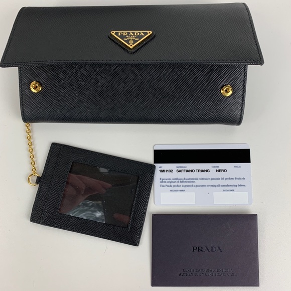 Prada Handbags - New Prada Black Leather Continental Wallet
